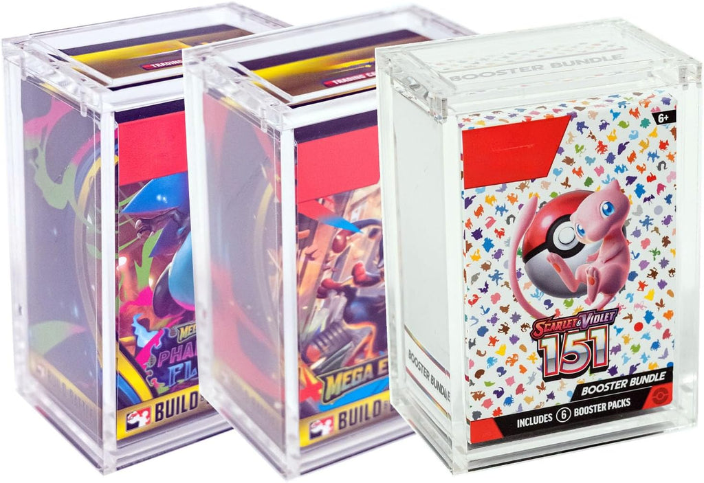 Acrylic Booster Bundle Display And Protection Box With Magnetic Lid