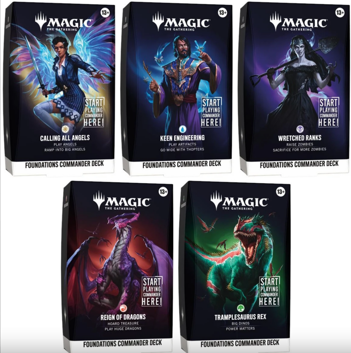 Magic: The Gathering Foundations Commander Deck - Set of 5